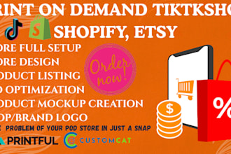 setup shopify etsy print on demand store or website using printfull
