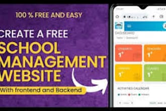 design school website with event calendar result management and parent portal