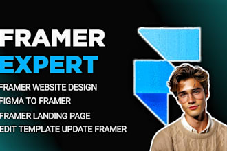 do framer website design or redesign landing page edit template update