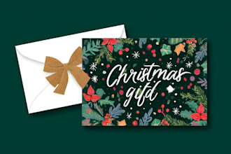 create christmas, greeting cards , hand drawn illustration