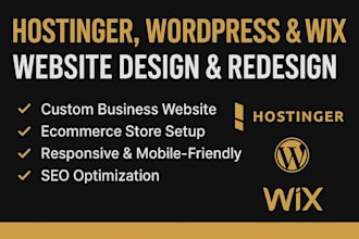 hostinger website design redesign wordpress wix webshop ionos godaddy websites