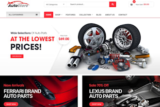 build converting shopify dropshipping store for automotive parts and services