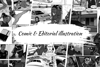 create high quality editorial and comic illustrations