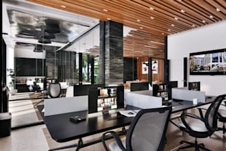 create commercial office interior,workspace design,3d restroom,cgi reception,skp