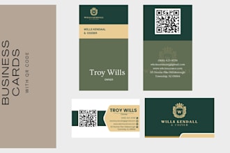 do a professional business card with review qr code