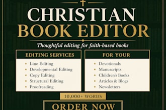 be your christian book editor and proofreader book editing