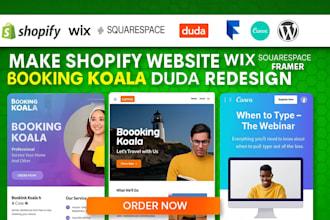 make shopify website wix squarespace booking koala duda framer canva redesign
