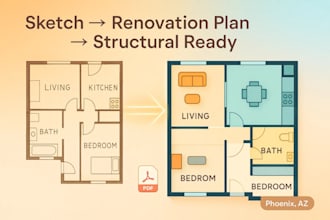 design apartment renovation blueprint floor plan stamp in phoenix