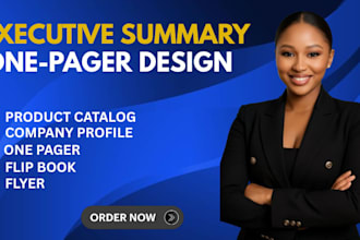 design a professional one pager, executive summary, investment teaser