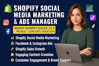 shopify social media marketing ads manager, boost shopify sales, ig fb ad