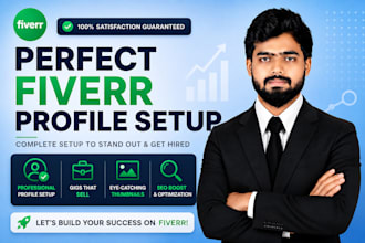 create a professional fiverr profile and 3 optimized gigs