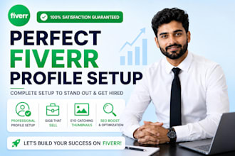 create a professional fiverr profile and 3 optimized gigs