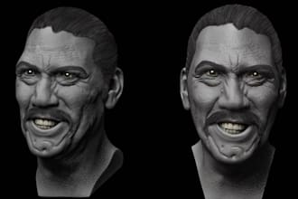 sculpt realistic 3d head 3dbust 3d model 3d printable file  3d face 3d miniature