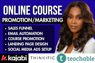 udemy online course promotion squarespace course kajabi fitness sales funnel