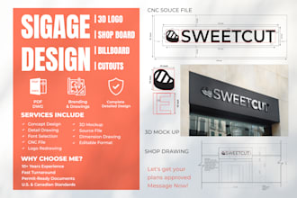 design professional shop signage, storefront, facade design