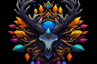 create a fantasy game logo and branding