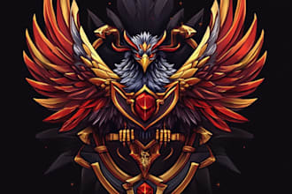make fantasy game logo title in dark theme