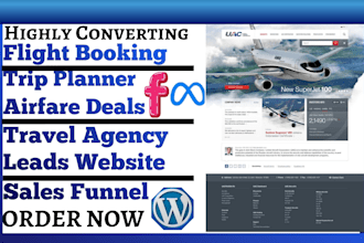 generate flight booking trip planner airfare deals leads travel agency website