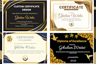 create professional diploma,  award and custom certificate designs