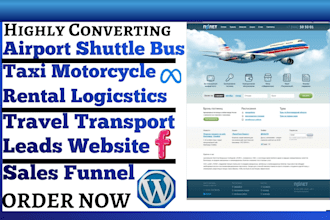 generate airport shuttle bus taxi motorcycle rental leads transport website