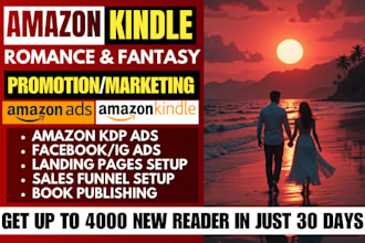 amazon kindle ebook promotion romance, fantasy books KDP ads and sales funnel