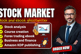 write stock market ebook, crypto booklet, forex trading, investment ebook, b2b