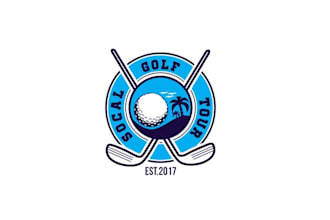 make minimal golf tour logo with southern california style