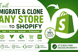 copy clone cubecart volusion shopware cscart xcart website to shopify migration