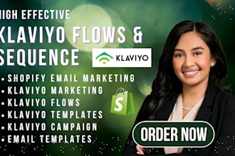setup, design high converting klaviyo automation, email flows, popups, campaigns