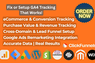 setup or fix ga4, GTM, and ecommerce conversion tracking for accurate data