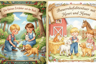 aquarell kinderbuchillustration fur kinderbuch geschichtenbuch, buchillustration