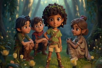 3d children story book illustration bible story illustration bible illustration