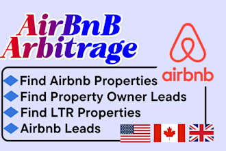 find airbnb properties, owners and leasing for airbnb arbitrage US, UK and other