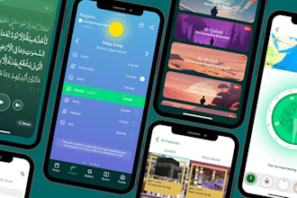 make islamic  app or icon arabic, english, and urdu
