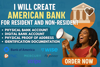 create USA bank for any country, get USA physical address with proof of address