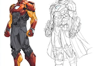 draw superhero action comic