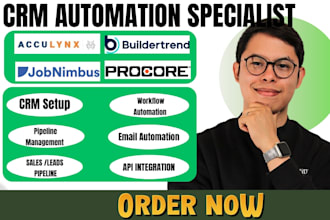 setup acculynx jobnimbus procore housecall pro buildertrend automation