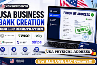 usa business bank creation for USA llc owners with mercury, wise, stripe relay