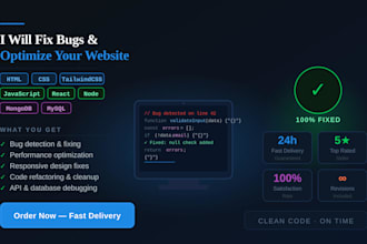 fix bugs or optimize your HTML, CSS, js, react, or node website
