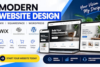 design or redesign wix squarespace and wordpress websites
