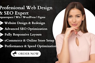 build and redesign squarespace website,wix, wordpress, figma with advanced SEO