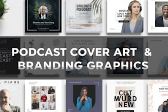 design professional podcast cover art and branding graphics