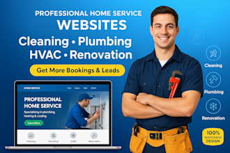 do home service business website cleaning plumbing hvac home renovation website