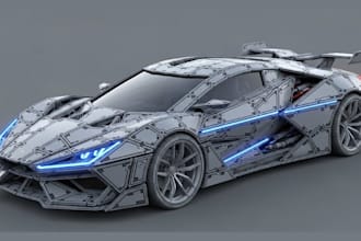 do 3d car modeling, car rendering, car design, fivem car model for 3d printing