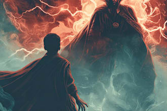 illustrate horror, scifi, superhero poster