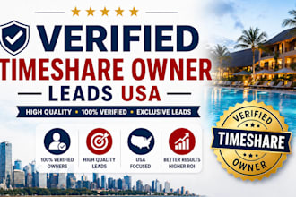 provide verified timeshare owner leads USA