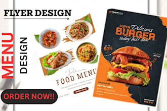 create a modern food menu, restaurant flyer and promotional poster design