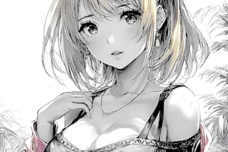 make anime drawing with anime art style character