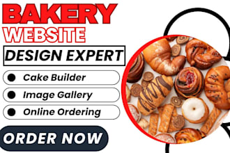 design bakery website custom cakes builder pickup delivery gallery order form