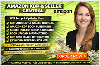 create and optimize amazon KDP account for kindle book publishing